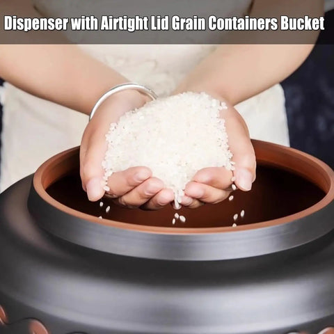 Keep Your Pantry Fresh As Heck Super Spacious Ceramic Airtight Storage Container With Secure Lid Hella Large Kitchen Canister with rice being held.