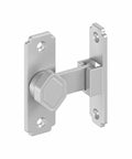 Heavy Duty Aluminum 90 Degree Flip Security Gate Latch For Sliding Barn Doors mounted on a surface, showcasing robust design and functionality.
