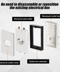 4 Pack 1/2 Inch Single Gang Outlet Box Extender For Electrical Boxes And Switches, black extender with outlet and cover