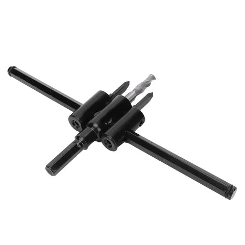 Awesome Adjustable Hole Cutter Saw Kit Made From Rock Solid Alloy Steel That Works Flawlessly On Wood And Drywall For 30 To 200mm Diameter Cuts With Built In Scale Marks For Super Precise Adjustments Every Single Time, black alloy steel hole cutter with drill bit