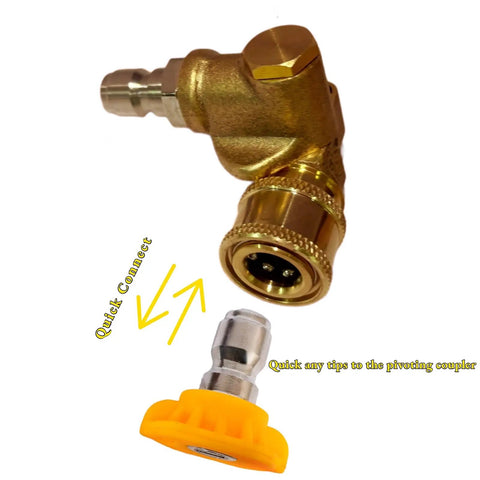Pivoting Pressure Washer Attachment Kit 8 Pack With 5 Angles And 240 Degree Rotation, 1/4 Quick Connect, Includes 7 Nozzle Tips, Rinse Jet Stream, Gutter Cleaner For Up To 4500 PSI