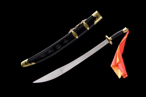 Handmade Wushu Dao Sword With Flexible Stainless Steel Blade And Black Scabbard For Kung Fu Training And Display