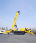Compact 3 Ton Hydraulic Crawler Crane With Slick 360 Spin And Electric Hoist Built Solid For Tight Spaces Quick Construction Prep And Heavy Daily Lifting Chops shown from the side, showcasing its yellow boom and tracks.