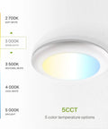 LED Disk Lights 6 Inch Low Profile Dimmable Flush Mount Ceiling Fixture 2700K To 5000K Adjustable Color Temperature 15W