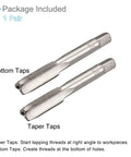 Straight Up Heavy Duty M8 X 0.75 Metric Hand Threading Taps Smooth Operator Steel Cutters with taper and bottom taps.