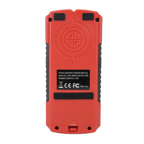 Back view of the Aqur2020 Stud Finder Wall Scanner, 7 in 1 Electronic Wood Metal Wire Detector with 3 Depth Settings.