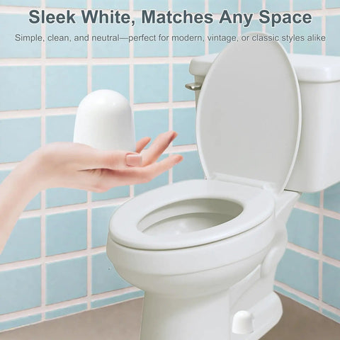 Four Pack Toilet Bolt Caps Set 1.44 Inch High Plastic Screw Covers With Extra Washers Easy Snap On Installation Sleek Bolt Concealers