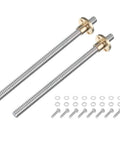 Two Pack 6 Inch TR8x8 Stainless Steel Lead Screws With Brass Nuts For 3D Printer Z Axis And CNC Machines Acme Thread 2mm Pitch 8mm Lead