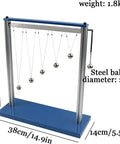 Pendulum Resonance Demonstrator Hands On Ball Swing Vibration Lab Kit on blue base with dimensions and weight annotations