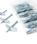 Heavy Duty Hollow Wall Toggle Bolts Kit 3 Box Pack 72 Carbon Steel Anchors with wing nuts visible in case