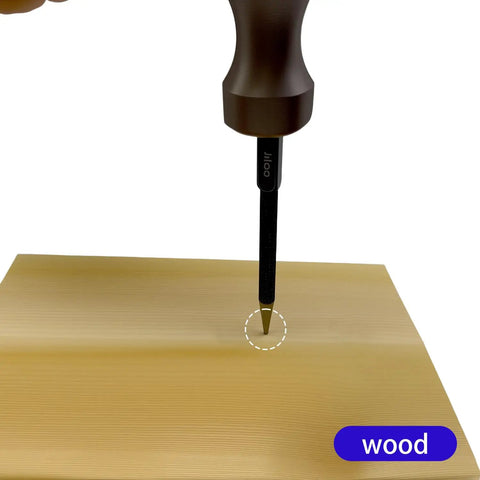 Nails It Dead On Center Punch Set With Knurled Grip Adjustable Spring Loaded Impact Tool For Wood Metal Plastic Built Like Iron Zero Sweat Workshop Essential That Truly Gets The Job Done marking wood with precision.