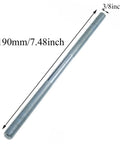 Hella Durable Rear Bicycle Hub Axle 190 Mm Compatible With 3/8 Inch Frame Spacing And 26 Tpi Threads silver coated axle measuring 190mm.