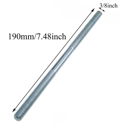 Hella Durable Rear Bicycle Hub Axle 190 Mm Compatible With 3/8 Inch Frame Spacing And 26 Tpi Threads silver coated axle measuring 190mm.