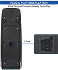 Back view of Mercedes Benz Master Power Window Switch Driver Front Side Replacement For 2008 2017 C Class showing 3-pin connector