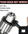 4 In 1 Drill Chuck Key Wrench Set For Drill Press And Power Tools Fits One Quarter Inch Three Eighths Inch And One Half Inch Chucks