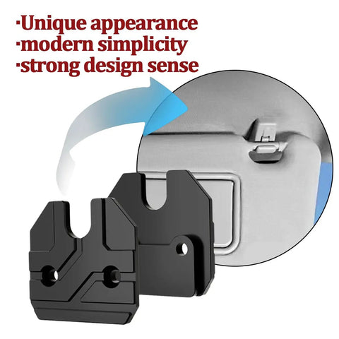 Heavy Duty Aluminum Car Sun Visor Repair Kit With Screws Tough Sun Visor Clip Replacement in black, close-up view.