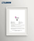 Framed OSHA compliance certificate for Full Brim Hard Hat With Premium American Flag Design OSHA Approved Type I Top Impact Class C FRP Safety Helmet.