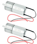 Two Pack 6-12V DC Gear Motors With Double Shaft High Torque Quiet 350 RPM All Metal Gears Durable For Smart Robot Cars And DIY Toys Ideal For Robotics Projects