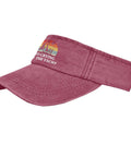 Cooling Humor Cap For Men Adjustable Visor Hat Deep Rose with text, "No Crying On The Yacht"
