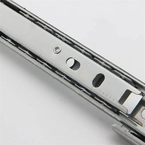Close-up of Two Pack Full Extension Drawer Slides For Quiet Smooth Glides No Squeak Runners With Easy Install Corrosion Resistant Finish