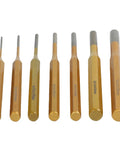 Heavy Duty 7 Piece Pin Punch Set In Gold Finish Made From Heat-Treated Alloy Steel Perfect For Watch Repair Machine Maintenance Machine maintenance 2-12x150mm