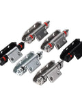 Heavy Duty Stainless Steel Door Hinges for Distribution Boxes and Switchgear Rust Proof Industrial Grade Hardware in various sizes.