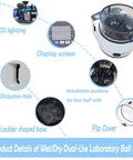 Beefy Four Jar Desktop Ball Mill Grinder For Lab Use 110V 150W High Speed Silent Pulverizer diagram with features labeled