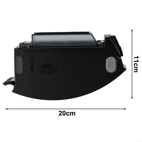 Premium ZUZZEE Replacement Vacuum Dirt Bin Compatible With Roomba I1 I3 I4 I5 I6 I7 I8 Plus, black dust cup, 20x11cm size.