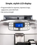 Top Shelf Stainless Steel Espresso Machine Featuring Fifty Four Ounce Water Tank Built For Reliable Pressure Extraction And Buttery Smooth Shots That Totally Upgrade Your Daily Coffee Grind with LCD display settings.