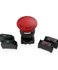 Solid As A Rock 22Mm Red Mushroom Emergency Stop Button Push Pull Switch Ul Certified For Heavy Duty Machine Safety Controls with contacts.