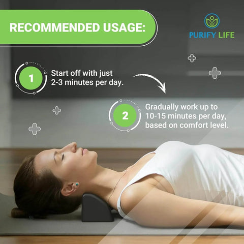 Woman using Suboccipital Release Tool For Pivotal Therapy And TMJ Device, Game Changing Cervical Traction Pillow For Neck, Shoulder, And Back Pain Relief, Tension Headache Relief, Firm Foam Cradle, Craniosacral Therapy, Trigger Point Therapy for neck support