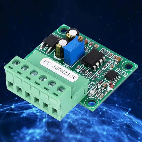 0 To 500 Hz To 0 To 10 V Frequency To Analog Converter Module For PLCs And Motion Controllers, green circuit board, digital interface