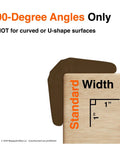 Premium Furniture Edge Corner Protectors For Baby Proofing Kids Rooms Rock Solid Hold With Pre Taped Strips, showing 90-degree angle fit.