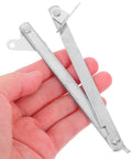 Foldable Stainless Steel Lid Support Hinges 2 Pack Easy To Install shown in hand