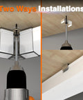 Hexagon LED Garage Lights With 3 Level Dimming For Ceiling Or Wall Mount Plug And Play installation close-up