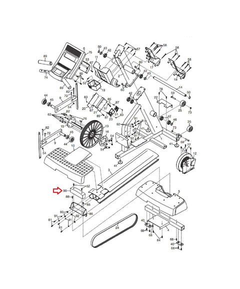 Stabilizer Block Replacement Part CC1425 For Elliptical Machines OEM-Style Support Component For E7.5 E7.7 And Club XI Models diagram