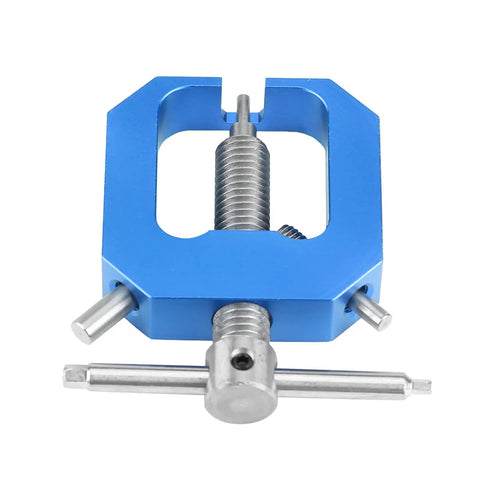 Heavy Duty Rc Motor Gear Puller For Hpi Axial Hsp Scx10, blue steel pinion remover tool with threaded screw and handle.
