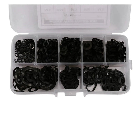 Beefy Black Steel Wave Washer Set With Three Wave Springs 65MN Anti Loosening Gasket Kit 550 Piece Assortment In M3 M4 M5 M6 M8 M10 M12 M16 For Tough Fasteners And Vibration Control black wave washers in plastic organizer