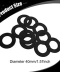 40mm Bucket Pin Shims Kit - 10-Piece Engineering PP Spacers And Washers For Compact Excavators And Skid Steers, Dust Shield To Cut Debris, Pro-Grade Wear-Resistant Pin Joints For Hardcore Dirt Work. Black 40mm washer shims, diameter shown