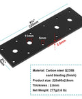 Six Pack Black Flat Mending Plates 8.5 Inch By 2.375 Inch Repair Brackets For 2x Wood Furniture Heavy Duty Carbon Steel With Black Finish Screws Not Included Safe 66 Pound Load Two Hole Options 5mm 11mm
