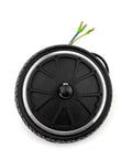 8-inch L-faster scooter motor wheel with brushless hub motor, black with silver rim and wiring

