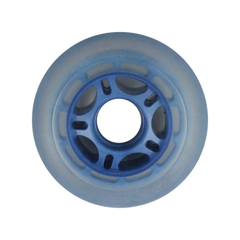 Inline Skate Wheels 76mm 86A Blue Outdoor Multi Use 8 Pack Budget Friendly Upgrade With Standard Bearing Hub Fits Most Skates And Rolls Smooth On Rough Pavement.