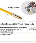 Close-up of 11 Foot Fiberglass Fish Tape Kit For Electrical Wiring Includes 5 Attachments And Carrying Case Easy Glide Low Friction Pulling Tape showing diameter measurement.