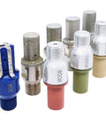 Heavy Duty Diamond Finger Router Bit Kit Features Eight Tough Milling Profile Tools For Granite Marble Concrete And Tile Designed To Polish Rough Edges Into Silky Smooth Finishes On Cnc Grinders And Tumblers Daily - Displaying various grit sizes