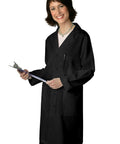 Sturdy Unisex Lab Coat, Classic 39 Inch Length, Pro Grade Medical Gear for Nurses and Doctors, 2 Large Patch Pockets, Black