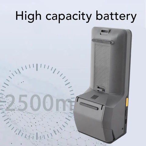 Rear view of Android 11 5.0 Inch Touch Screen Handheld Barcode Scanner with high capacity 2500mAh battery