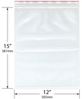 Red Line 12 By 15 Inch 6 Mil Zipper Reclosable Bags Clear Poly Food Storage Case Of 200 For Easy Organization And Quick Access, Durable Reusable Bags That Seal Tight And Keep Contents Fresh And Grab And Go Ready. 12 x 15 in clear LDPE bag
