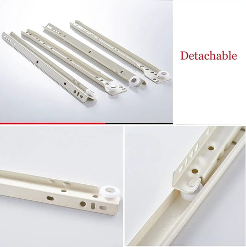 20 Inch Metal Drawer Slides Heavy Duty Drawer Runners With Screws White Bottom Fix Pull Out Rails Repair Kit Rust Resistant Smooth Quiet Operation 2 Pack detached white metal drawer slides