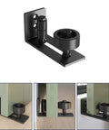 Two Piece Adjustable Floor Guide For Sliding Barn Doors With Eight Setup Options Low Profile Flush Bottom Design Carbon Steel And POM Nylon Matte Black Finish