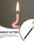 Premium Copper Bell Shaped Candle Flame Snuffer Featuring Six Level Retractable Handle beside lit candle flame